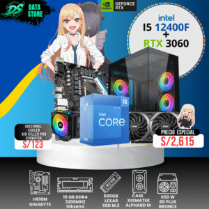 COMPUTADORA  INTEL i5 12400F + RTX 3060 +SSD M.2 +16 GB DDR4