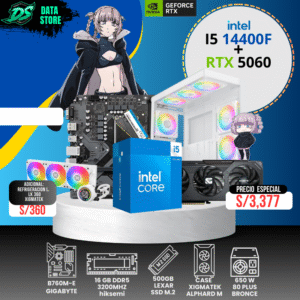 COMPUTADORA INTEL i5 14400F + RTX 5060 + 16GB DDR5 +500GB SSD M.2