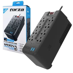 Estabilizador Forza FVR-122 8 TOMAS  2 puertos usb 1200VA / 600watts