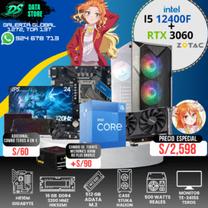 COMPUTADORA INTEL i5 12400F + RTX 3060 +16GB RAM +512GB SSD