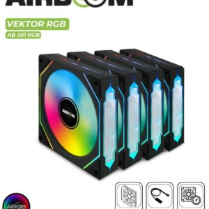 COOLER CASE GAMER VEKTOR AB201 ARGB 4FANS AIRBOOM