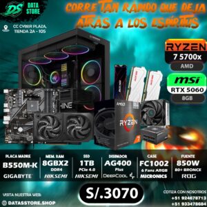 PC RYZEN 7 5700X + RTX 5060 + 16GB DDR4 + 1TB M.2 + B550M