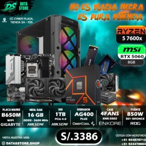 PC RYZEN 5 7600X + RTX 5060 + 16GB DDR5 + 1TB M.2 + B650M